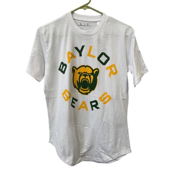 Pressbox Baylor Bears Short Sleeve T Shirt Size S Crewneck White Green Basic NEW - Picture 1 of 7